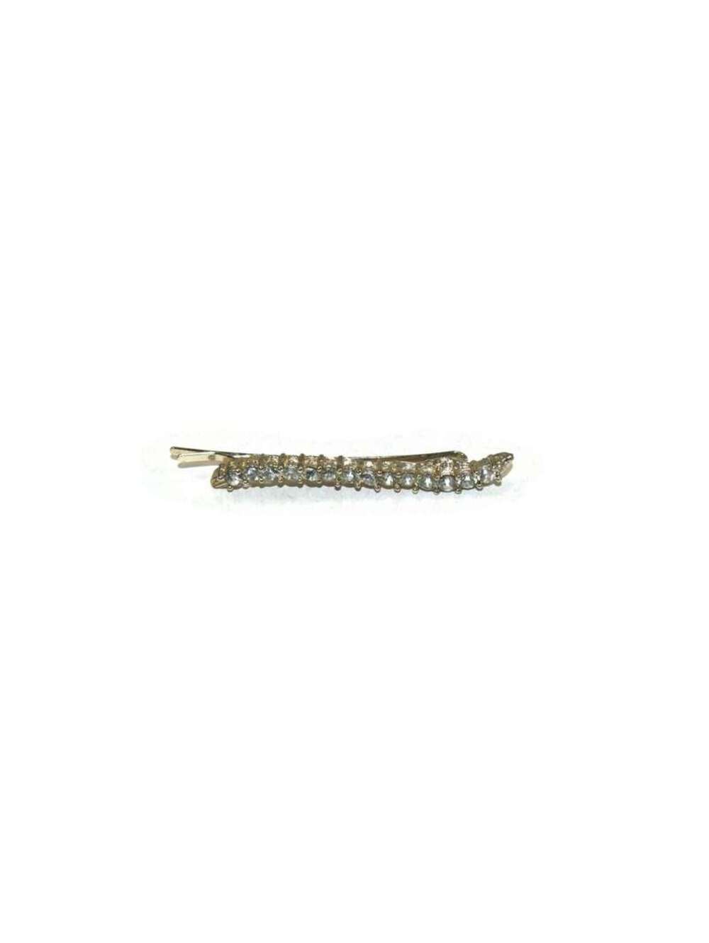 Vintage Gold Tone and Rhinestones Hair Pin, Bobby Pin.